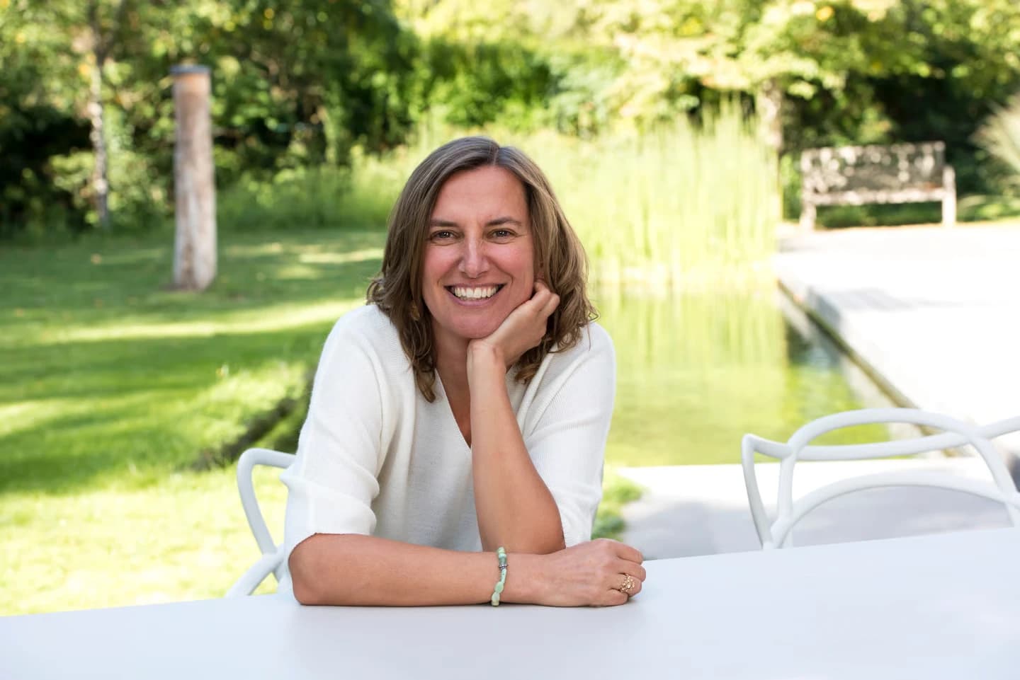 Ann Van Malderen in de tuin